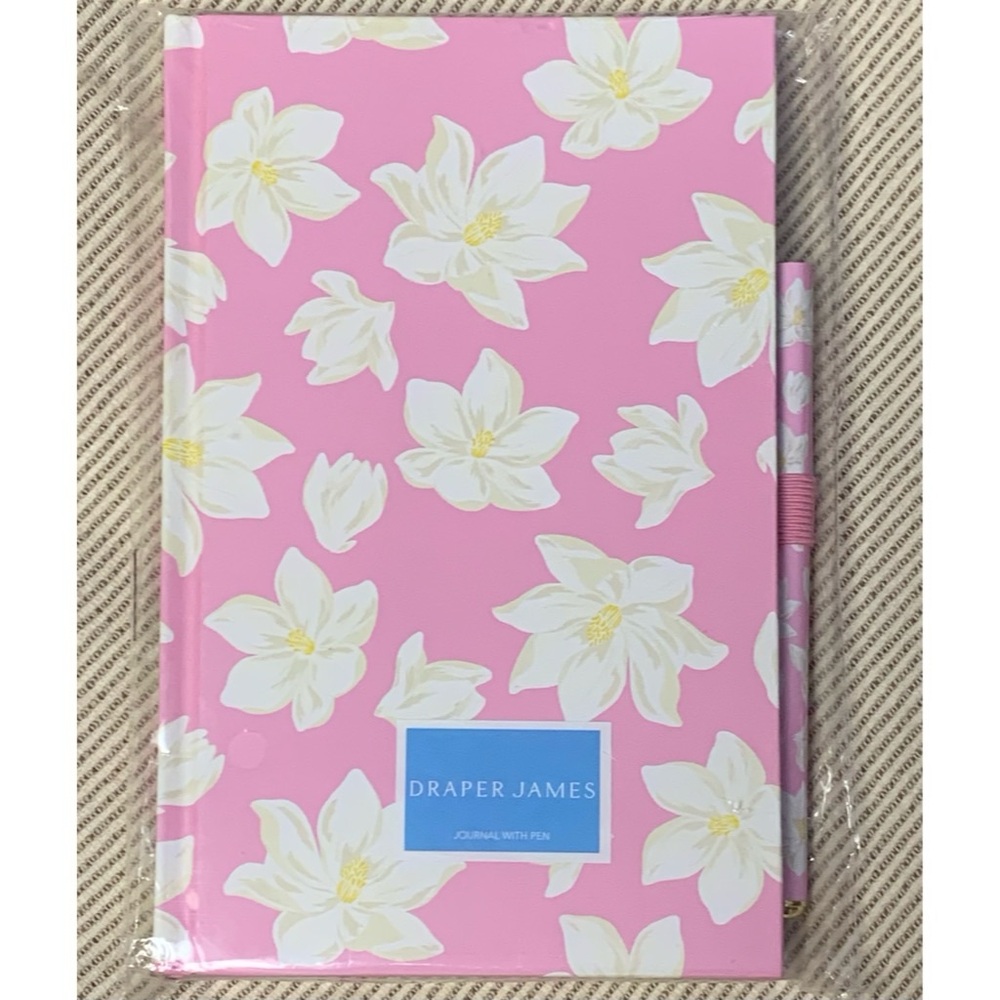 Draper James Hardcover Lined Paper Pink Magnolia Journal with Pen New With Tags